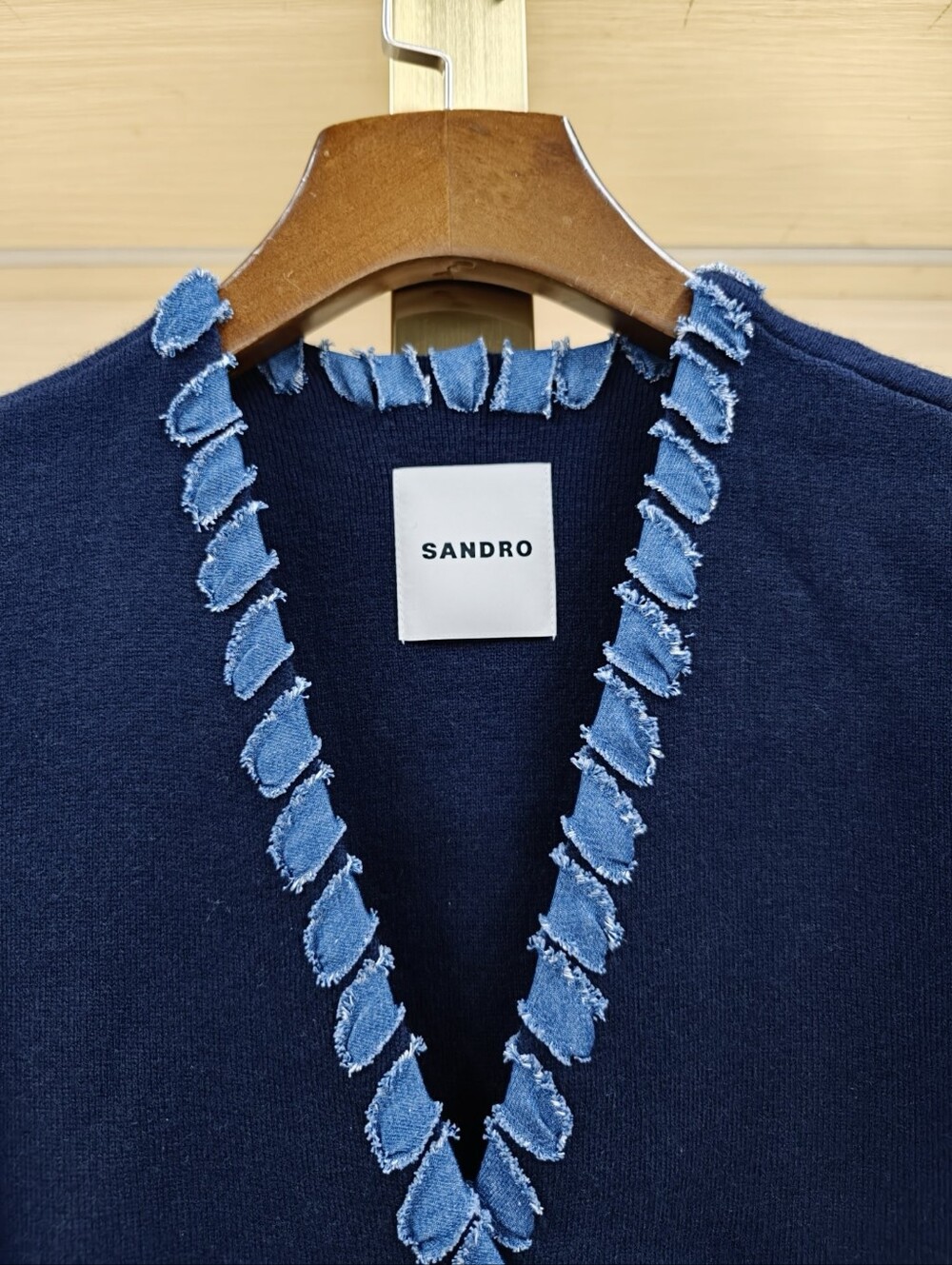 Sandro Denim Trim Cardigan - Picture 7 of 8